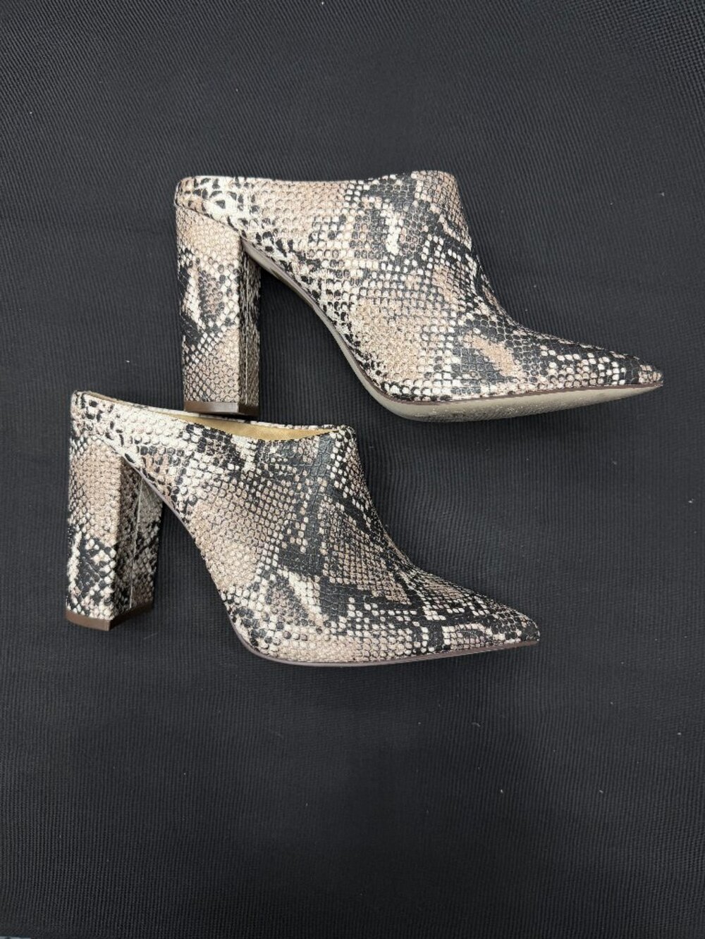 Call It Spring vegan faux-snakeskin pointed-toe slide mules SIZE 8